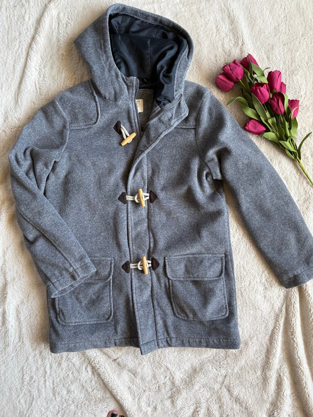 Land's End Kids Gray Duffle Coat Size 10-12